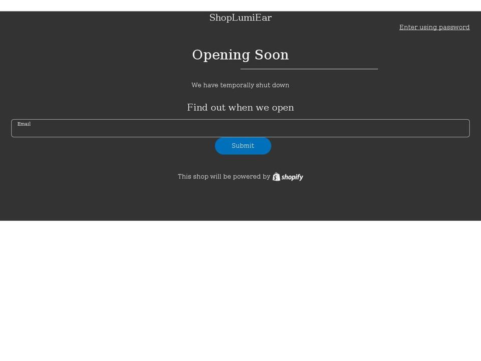 lumiearshop.myshopify.com shopify website screenshot