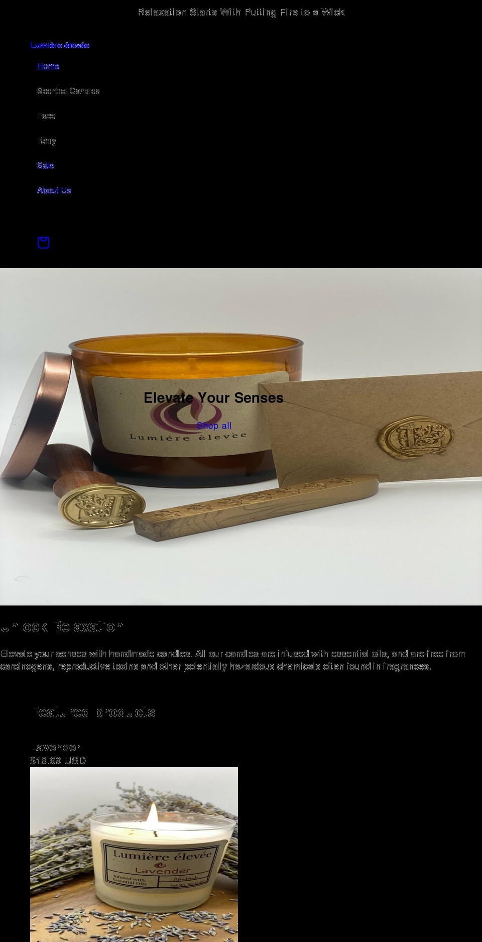 lumiereelevee.com shopify website screenshot