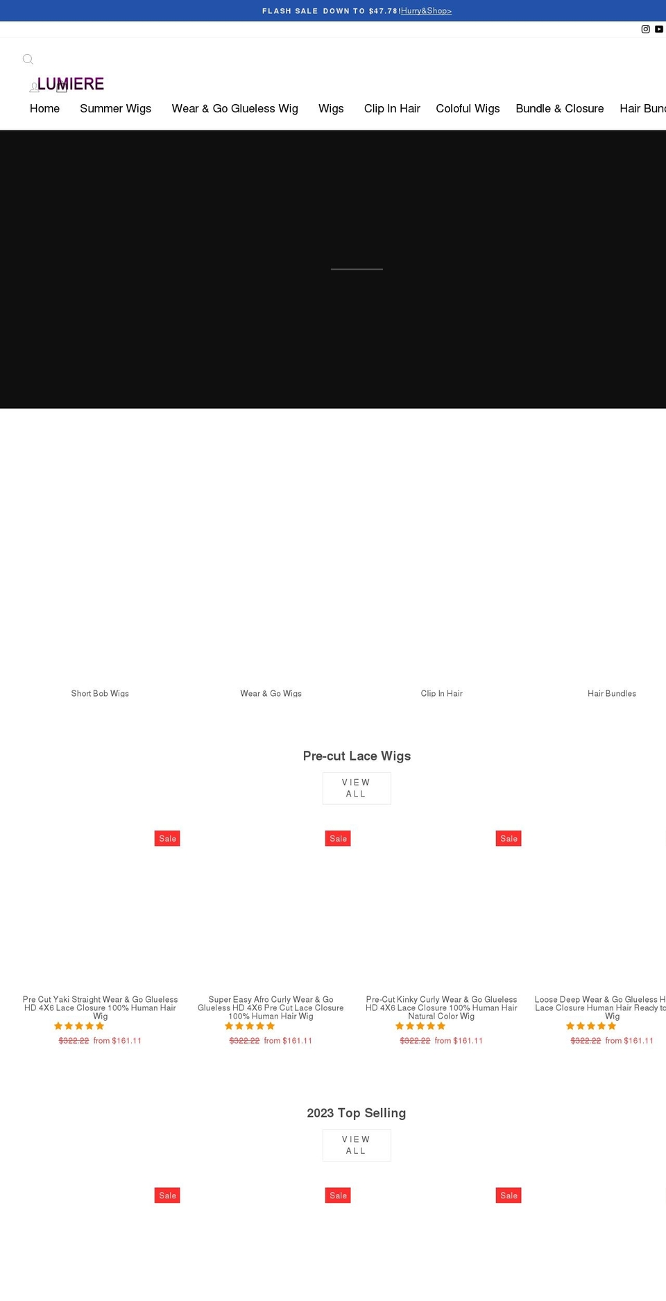 lumierehairs.com shopify website screenshot