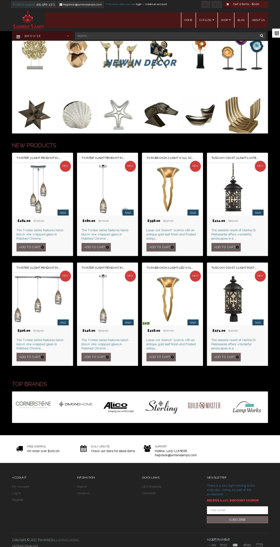 lumierelamps.com shopify website screenshot