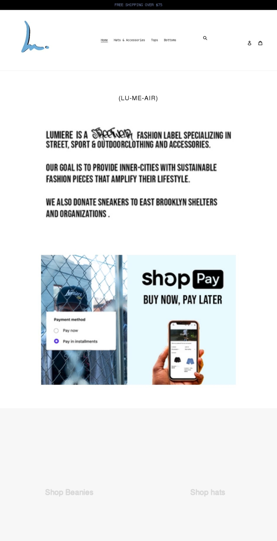 lumiereny.com shopify website screenshot