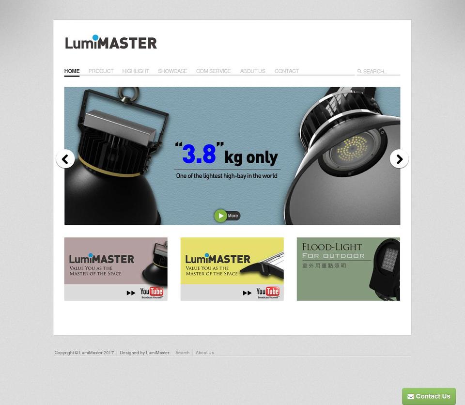 Paradigm Shopify theme site example lumimaster.com