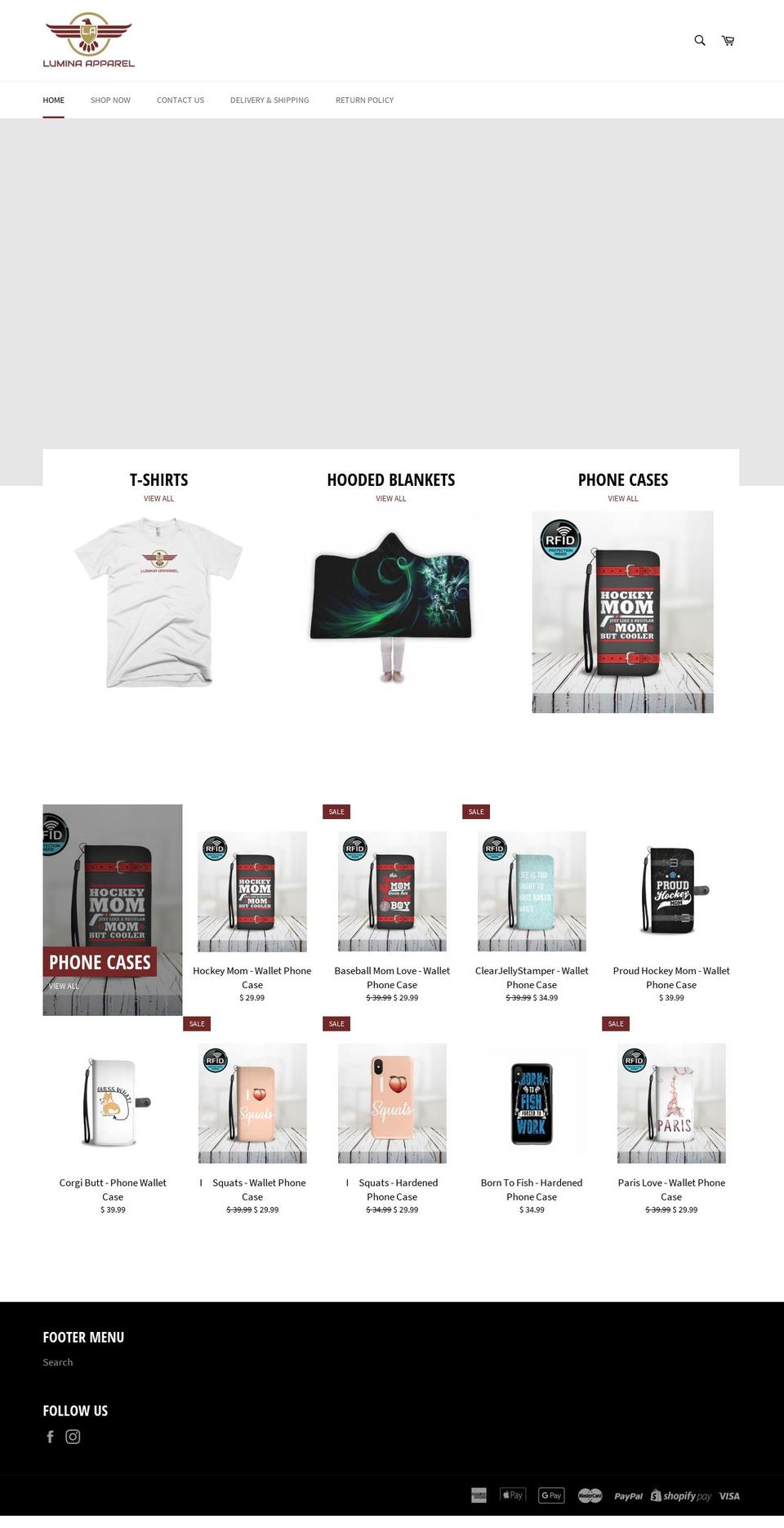 luminaapparel.com — Shopify storefront screenshot