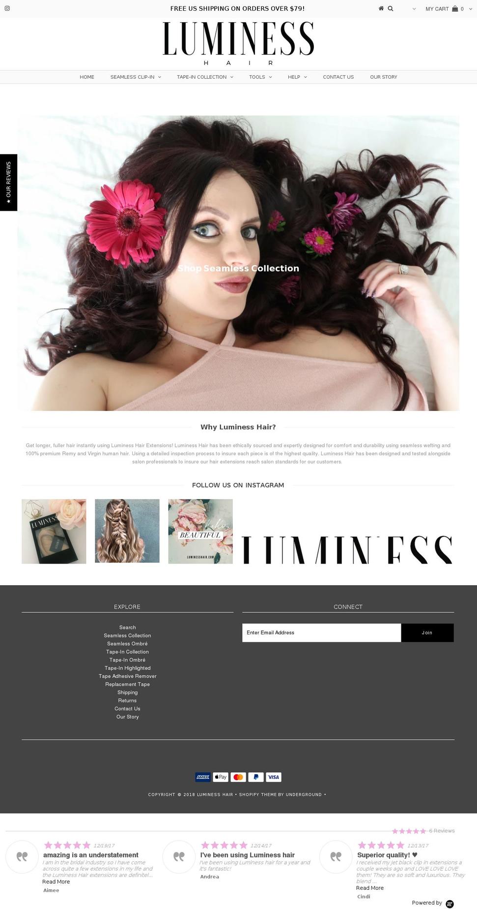 luminesshair.com — Shopify storefront screenshot