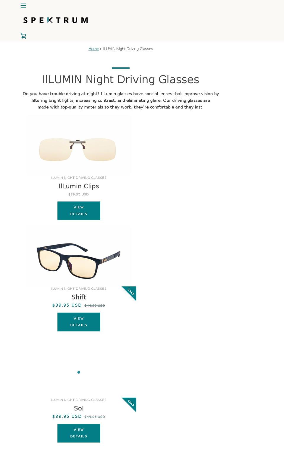 spektrum-narrative Shopify theme site example luminglasses.com