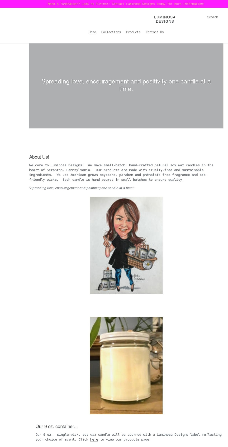 luminosadesigns.com shopify website screenshot