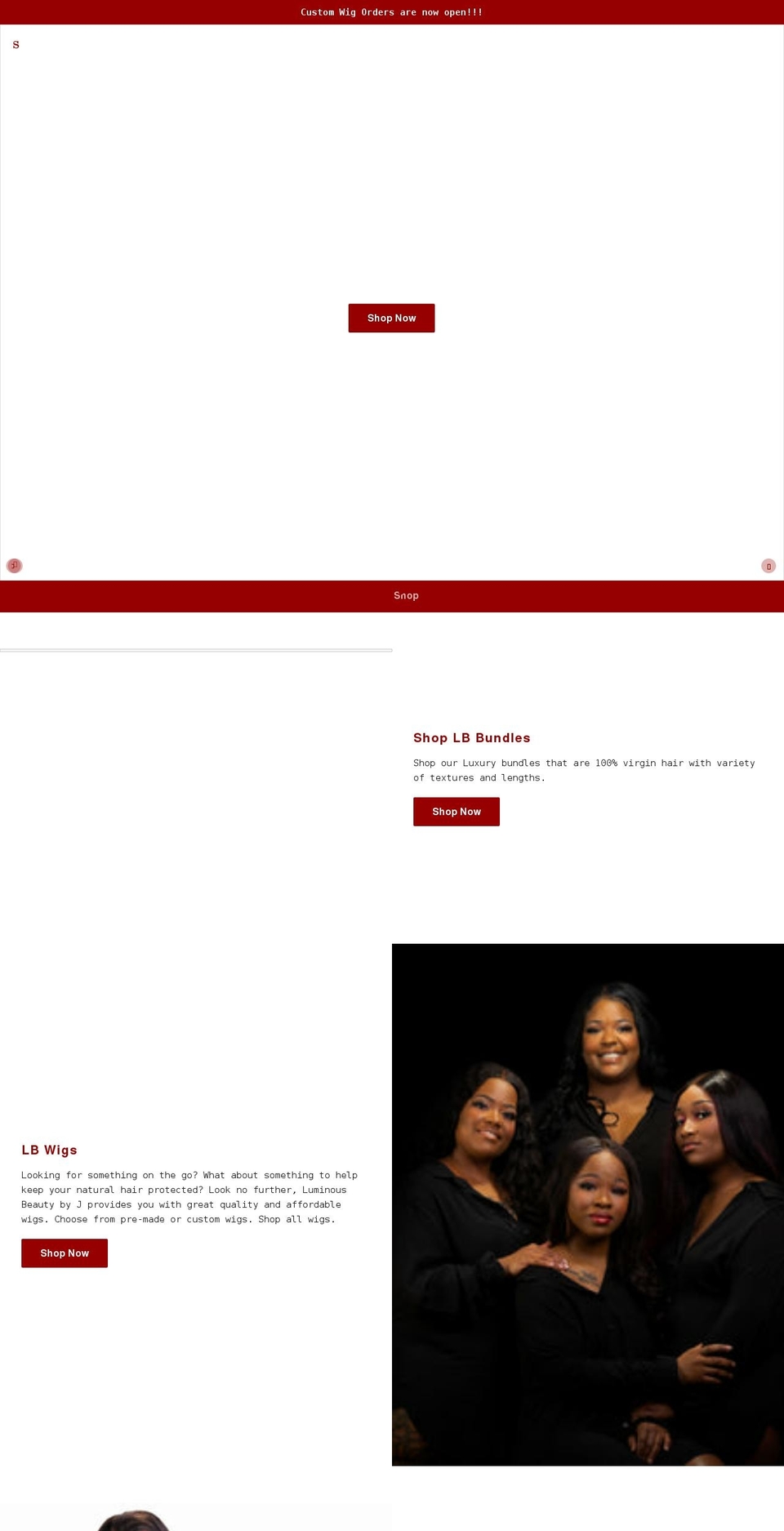 luminousbeautybyj.com shopify website screenshot
