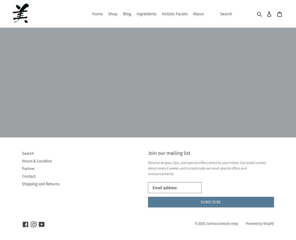 luminousbeautynow.com shopify website screenshot