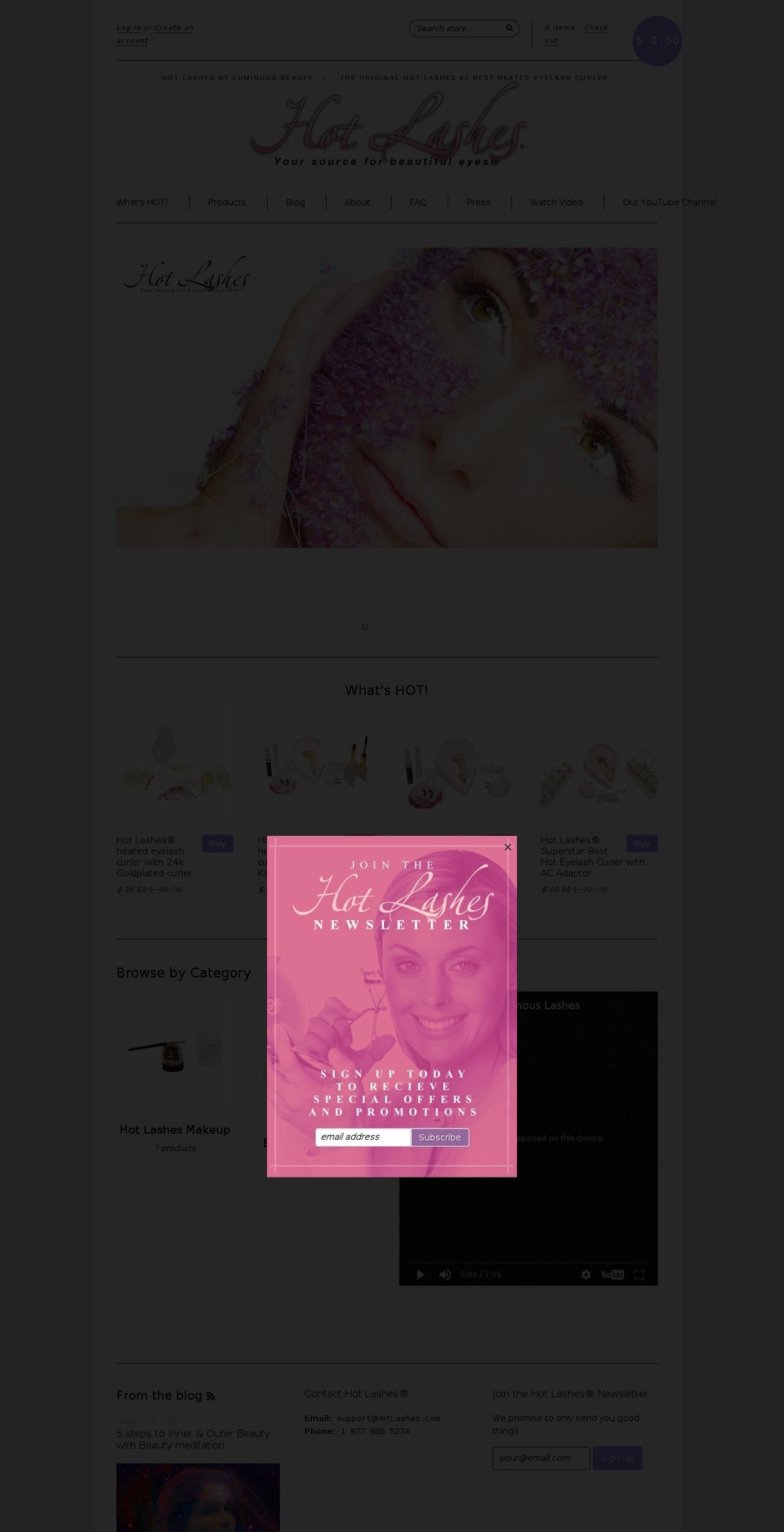 luminouslashes.com shopify website screenshot