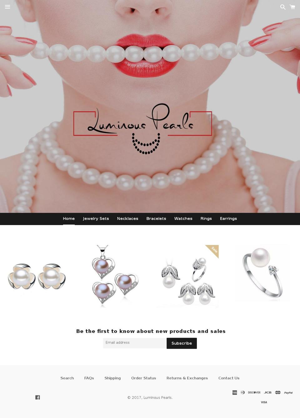 luminouspearls.com shopify website screenshot