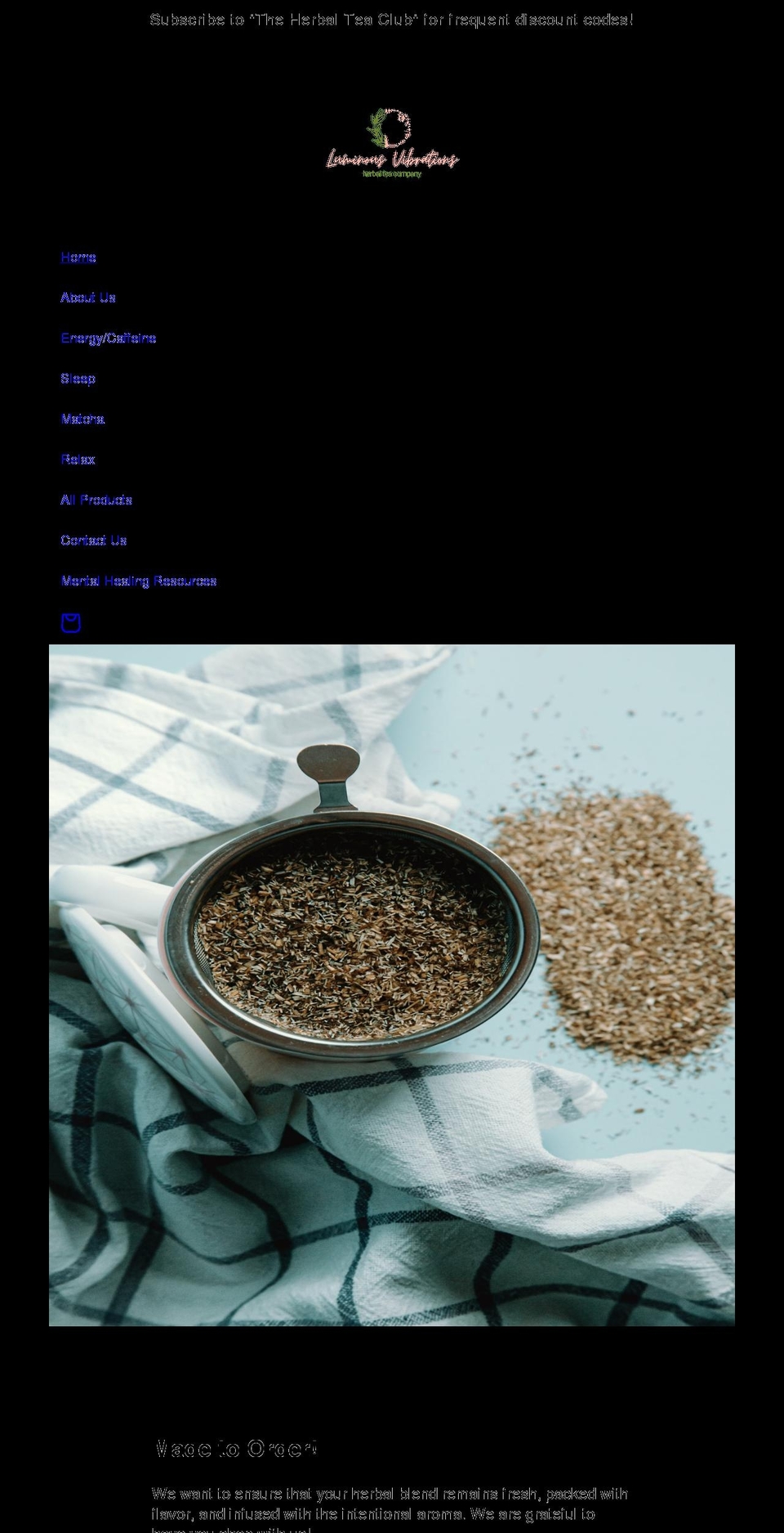 luminousvibrations.com shopify website screenshot