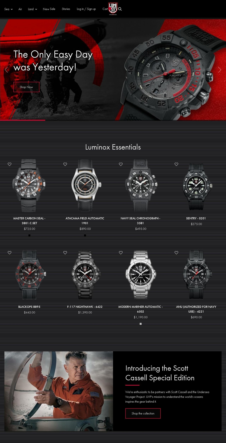 luminox-usa.com shopify website screenshot