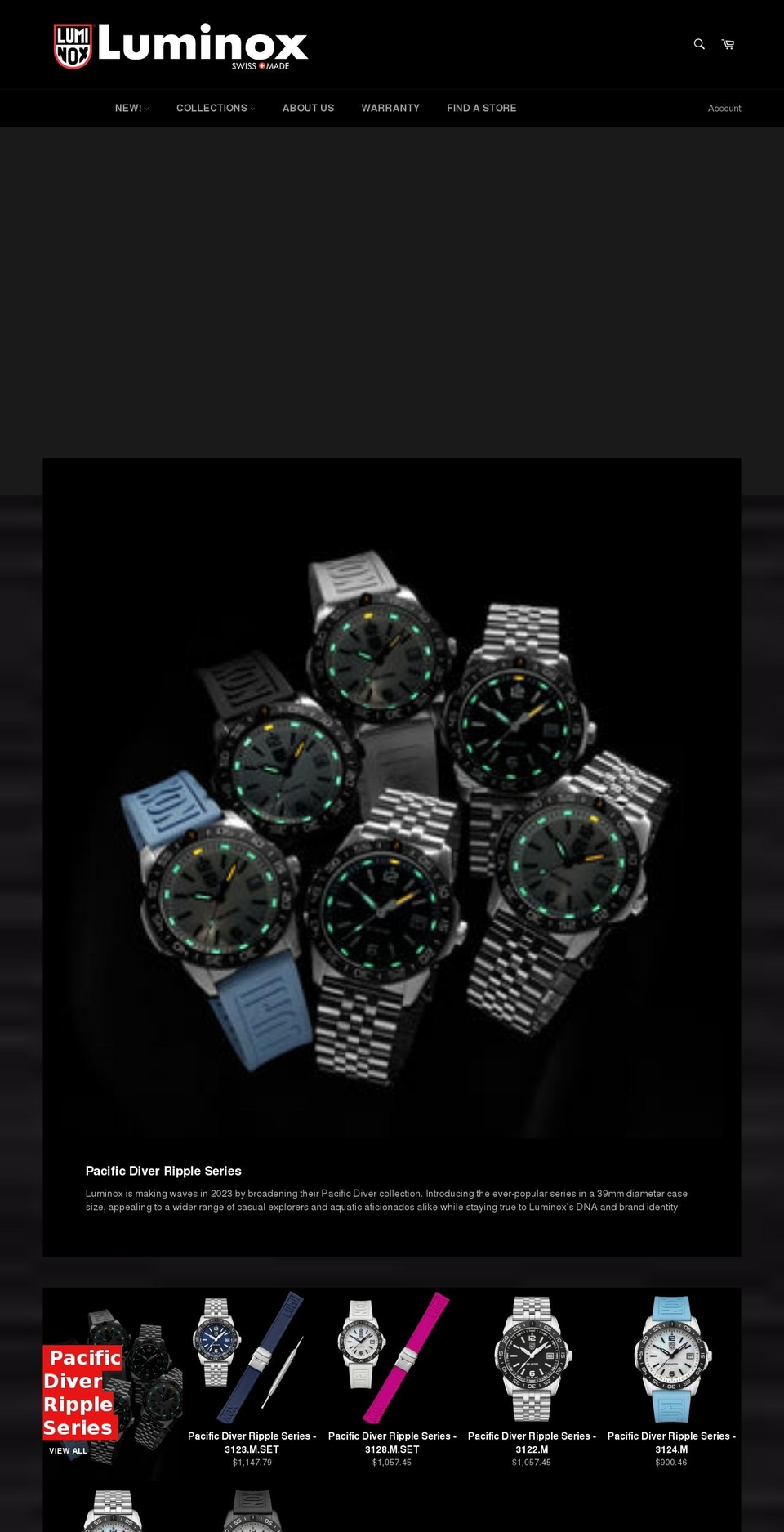 luminox.com.sg shopify website screenshot