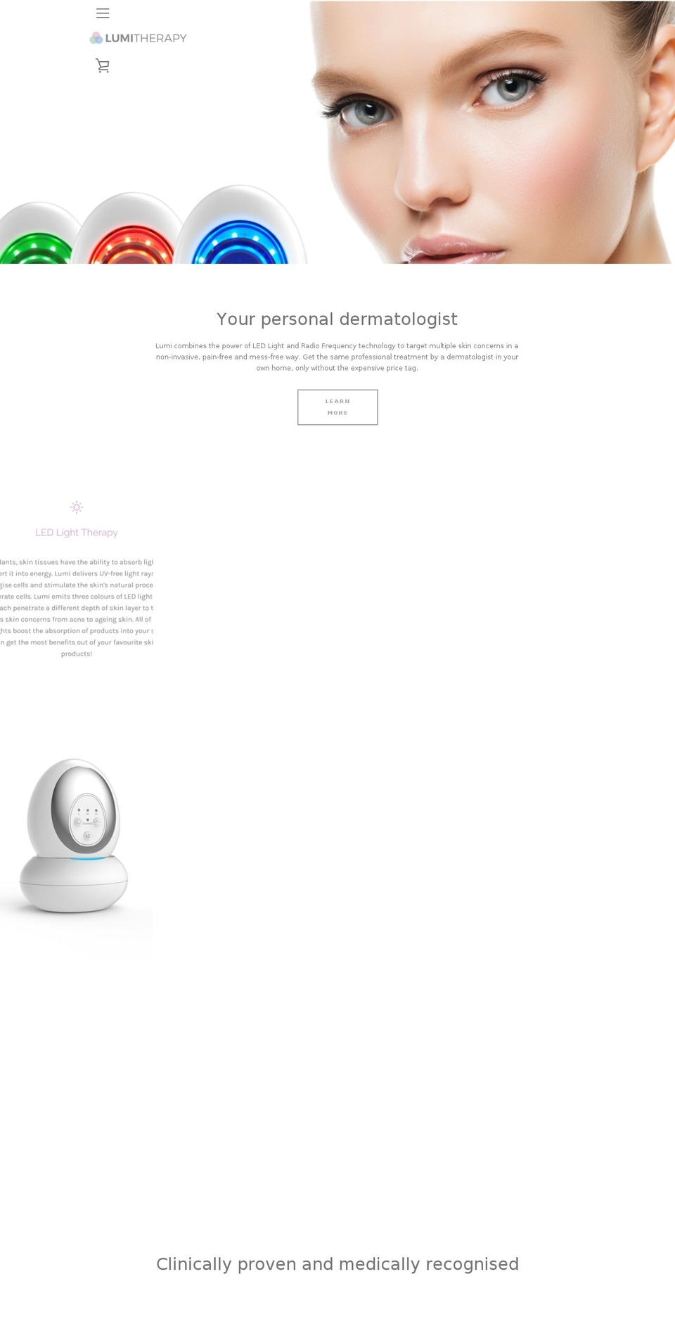 lumitherapy.com — Shopify storefront screenshot