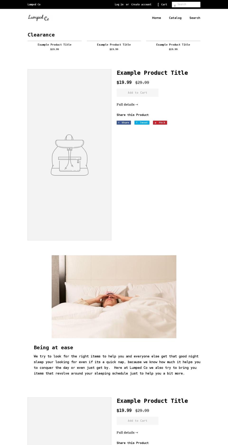 lumpedco.com shopify website screenshot