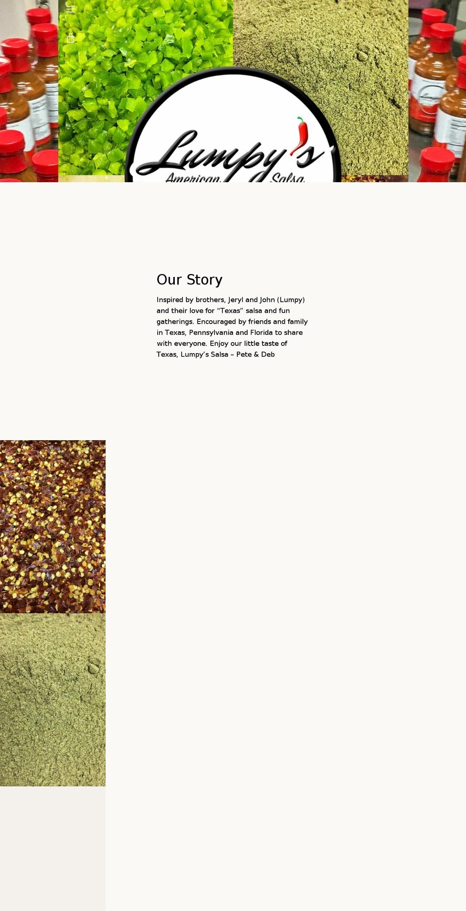 lumpyssalsa.com shopify website screenshot