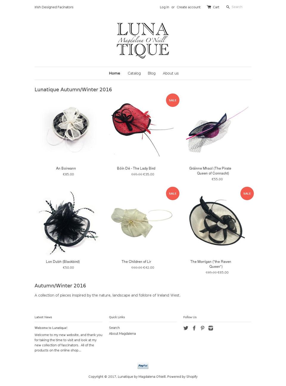 lunaaccessories.com shopify website screenshot