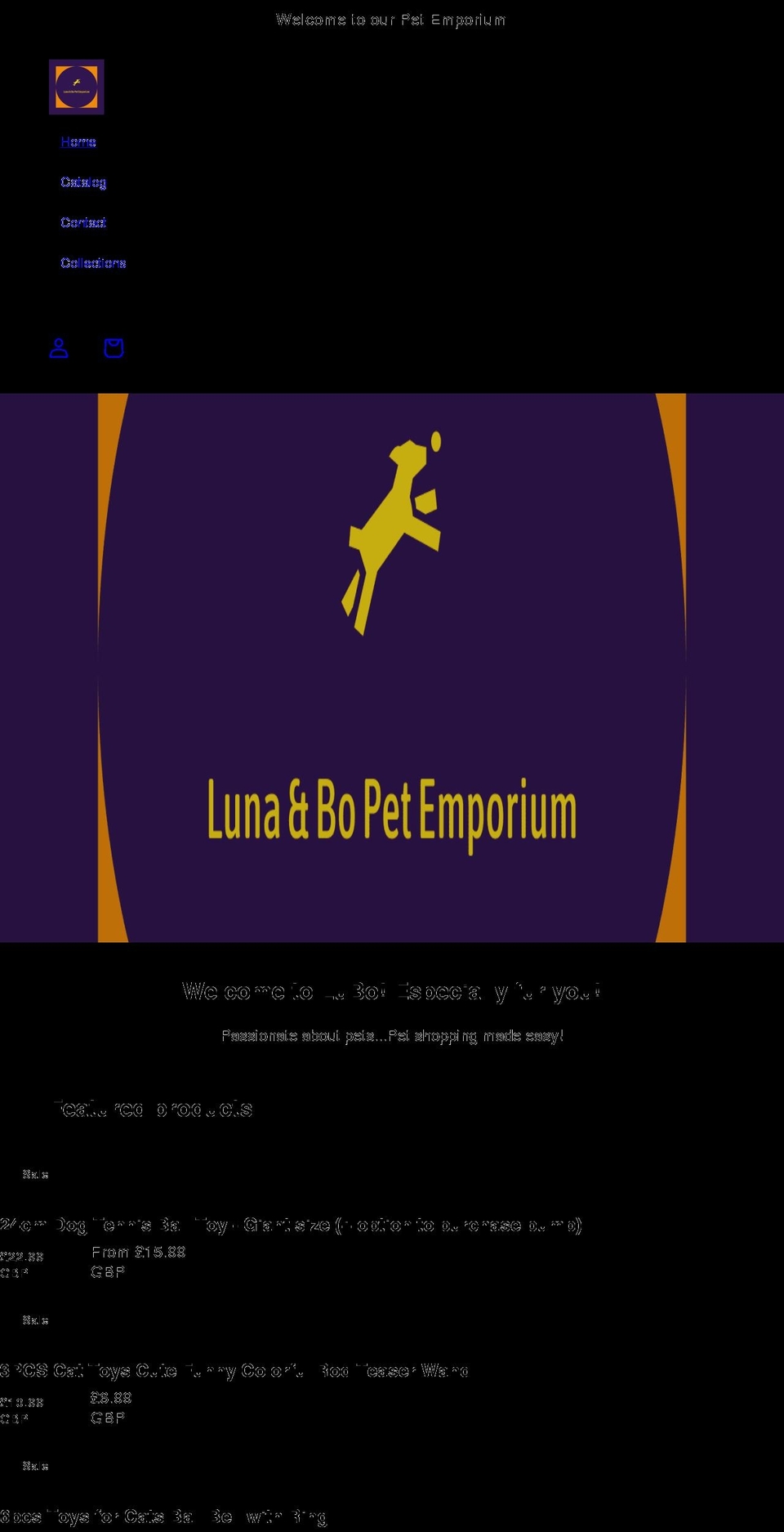 lunaandbo.co.uk shopify website screenshot
