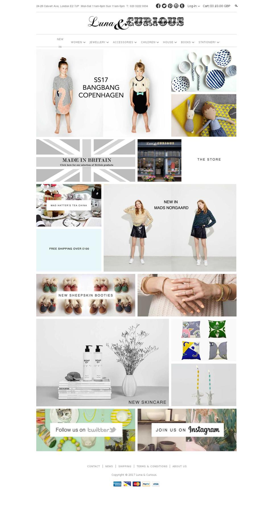 Envy Shopify theme site example lunaandcurious.com