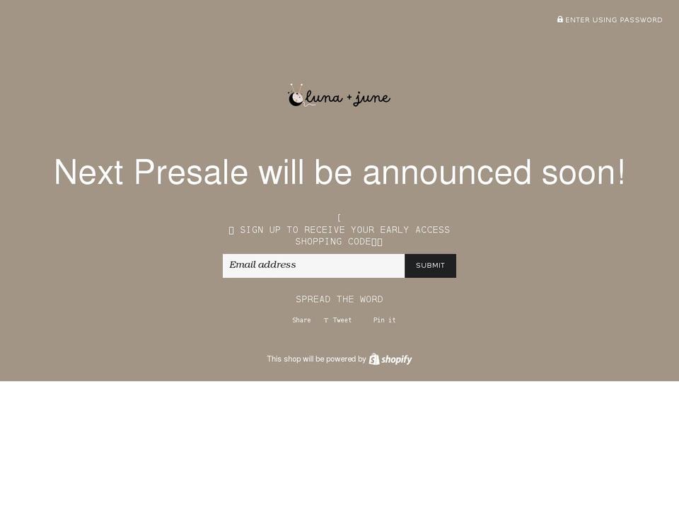 lunaandjune.com shopify website screenshot
