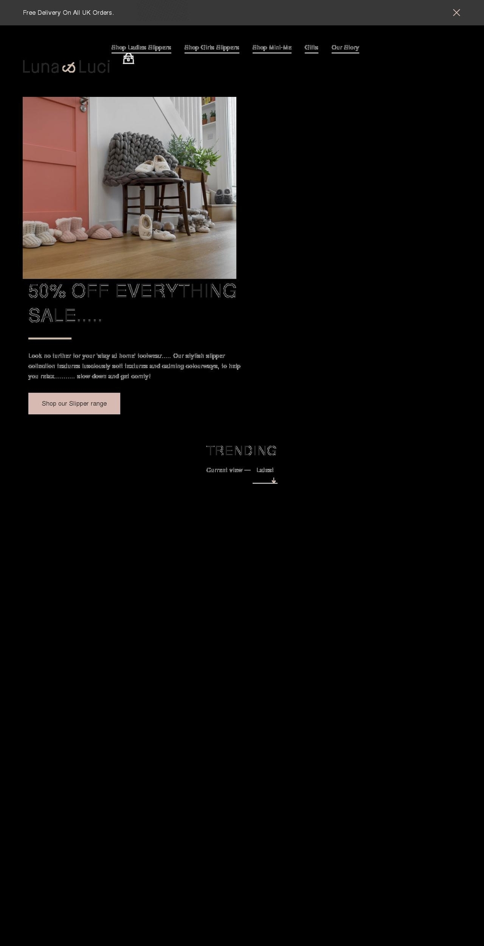 lunaandluci.co.uk shopify website screenshot