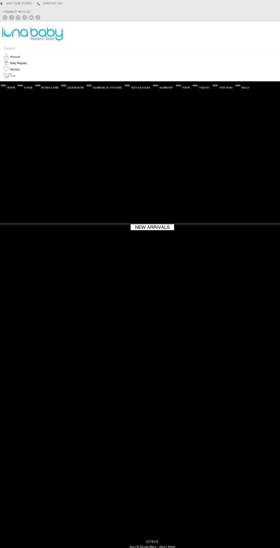 lunababystore.com shopify website screenshot