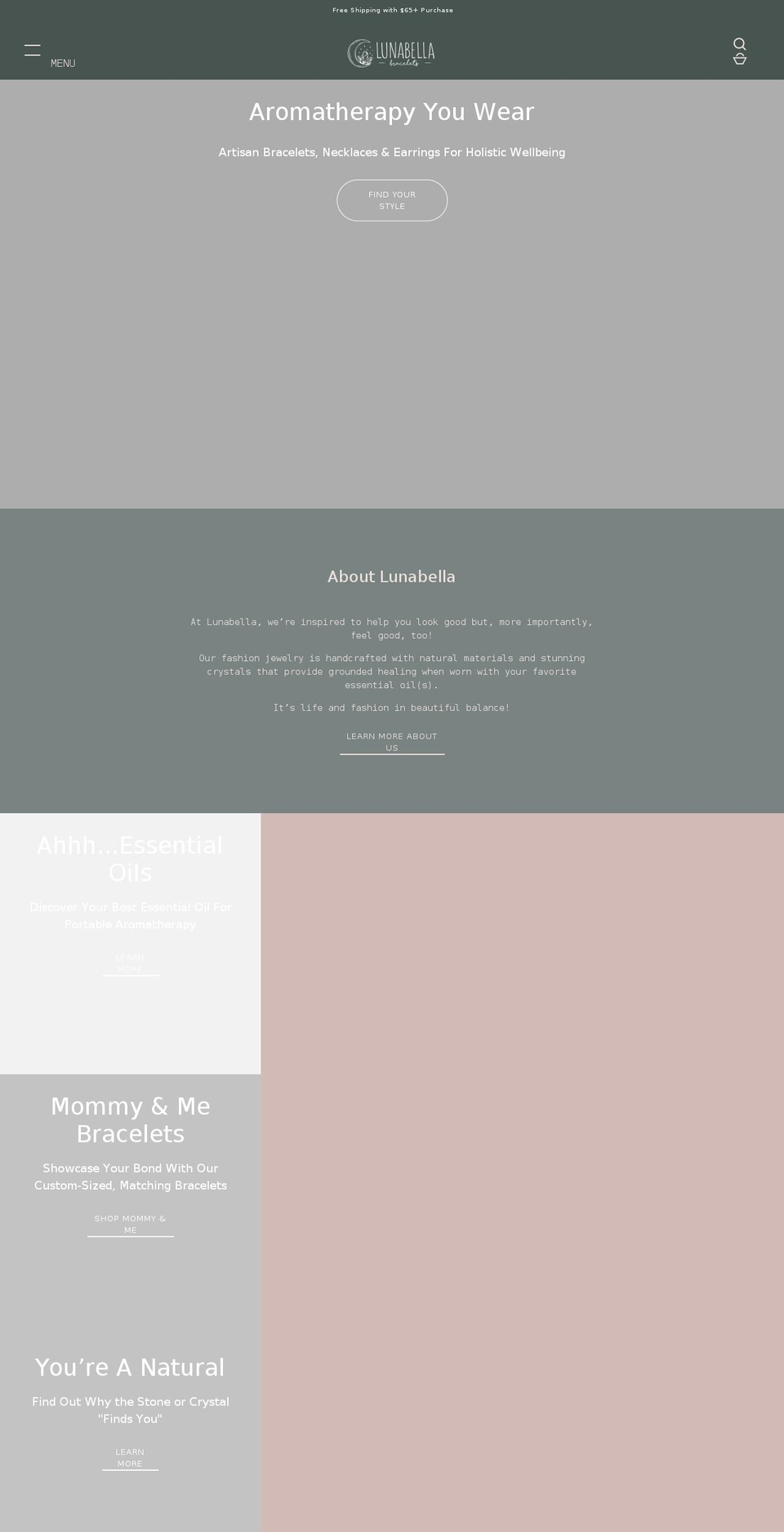 lunabellabracelets.com shopify website screenshot