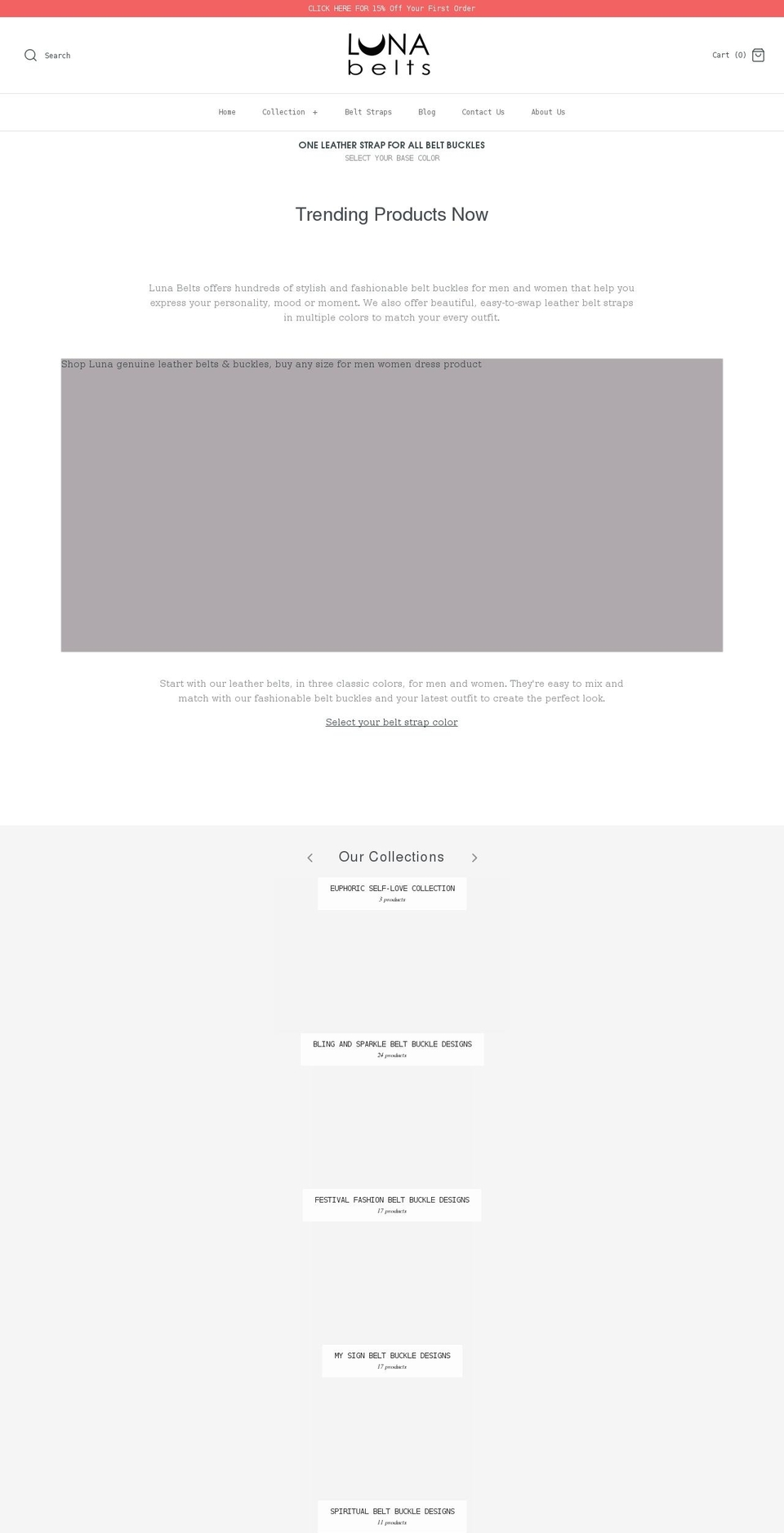 lunabelts.com shopify website screenshot