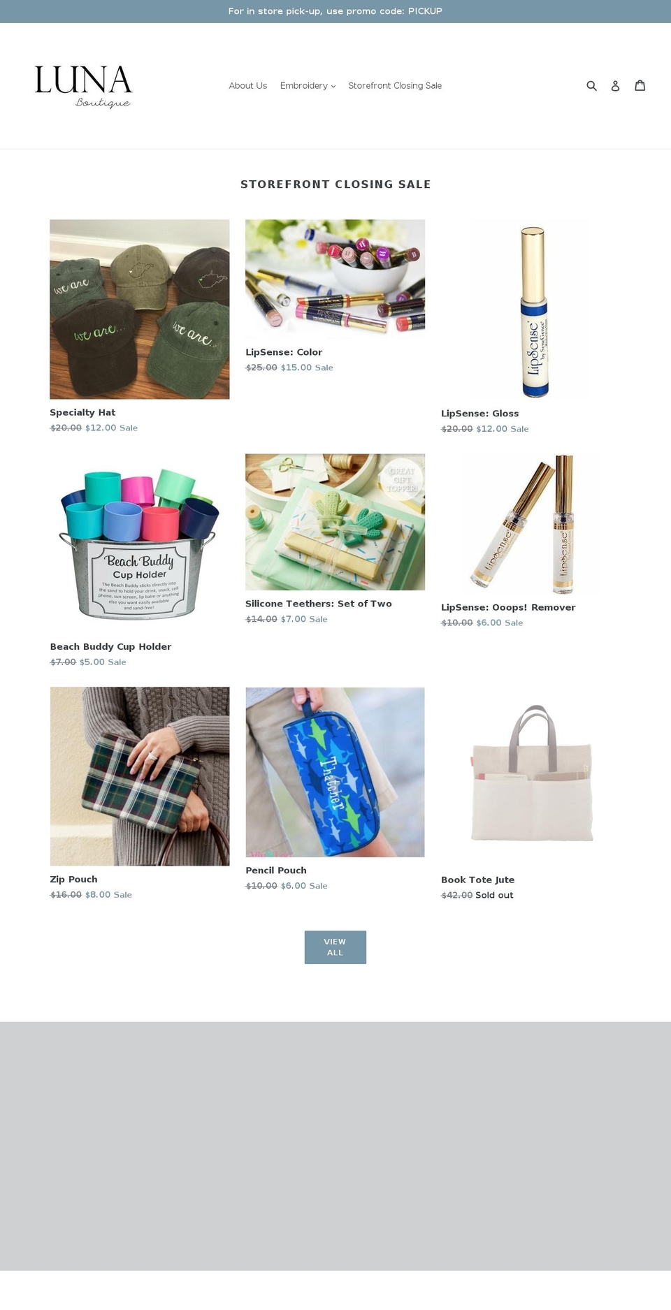 lunaboutiqueshop.com — Shopify storefront screenshot