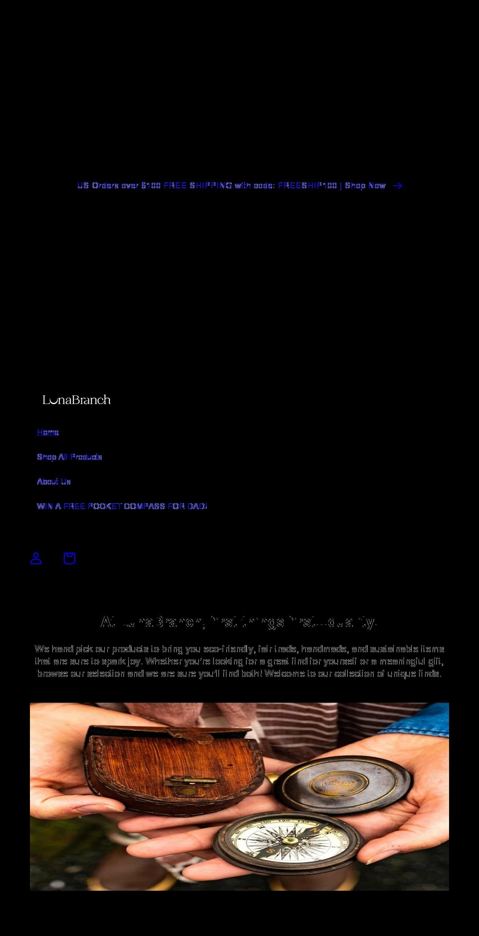 lunabranch.com shopify website screenshot