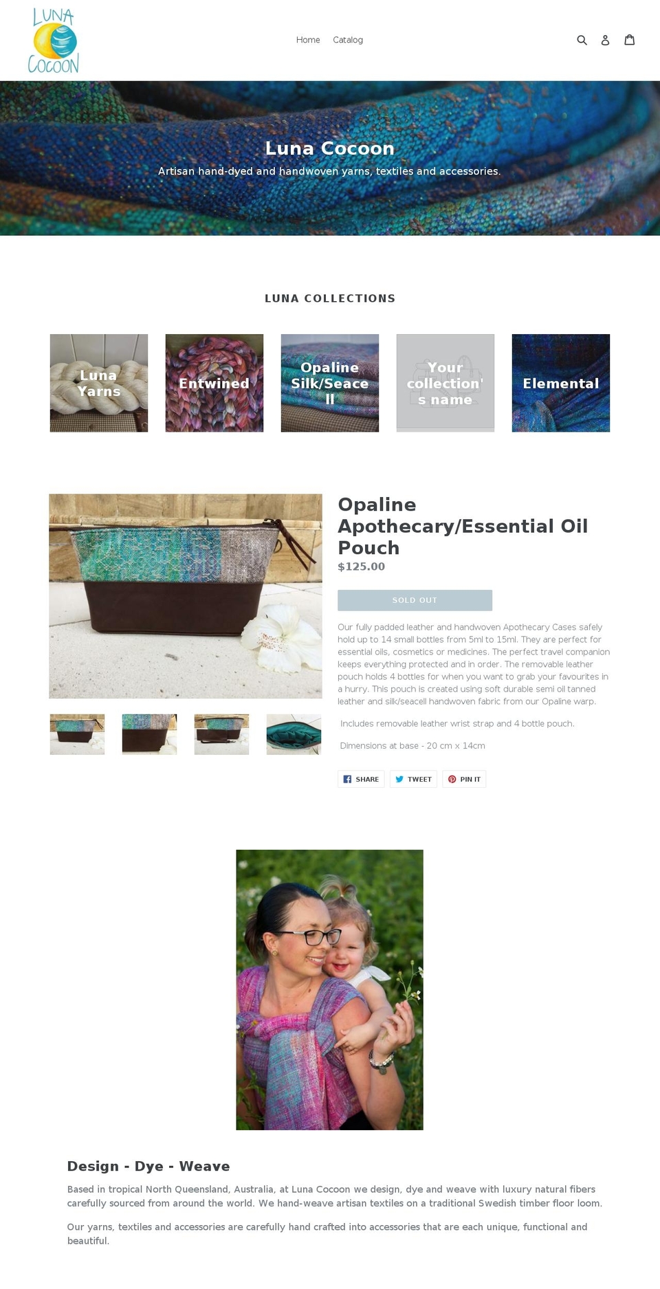lunacocoon.com — Shopify storefront screenshot