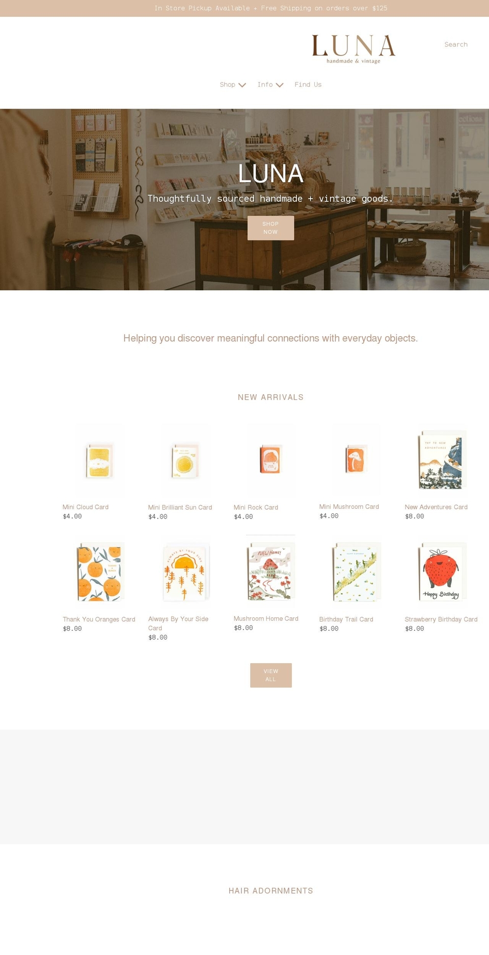 lunacollective.ca shopify website screenshot