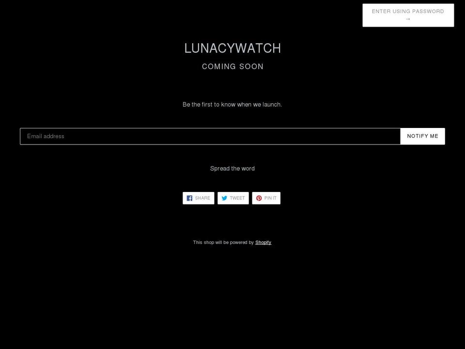 lunacywatch.com — Shopify storefront screenshot