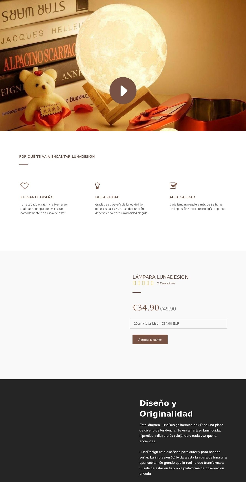 lunadesign.co shopify website screenshot