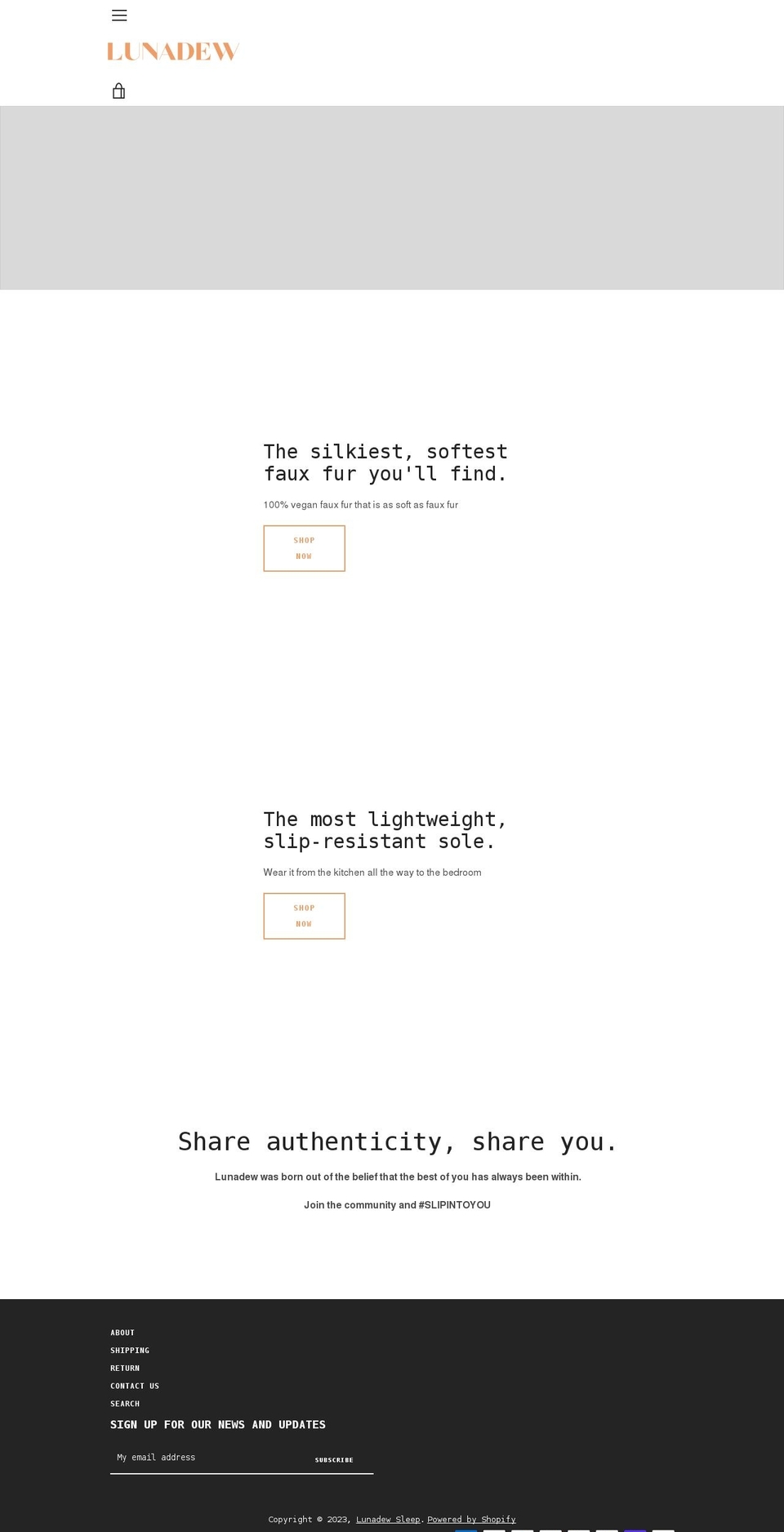 lunadewsleep.com shopify website screenshot