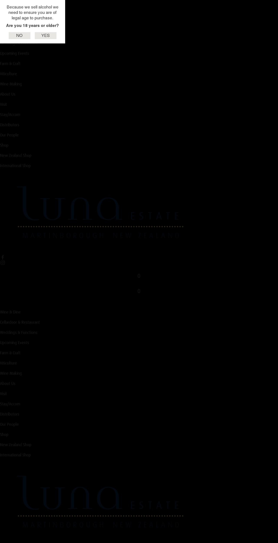 lunaestate.co.nz shopify website screenshot