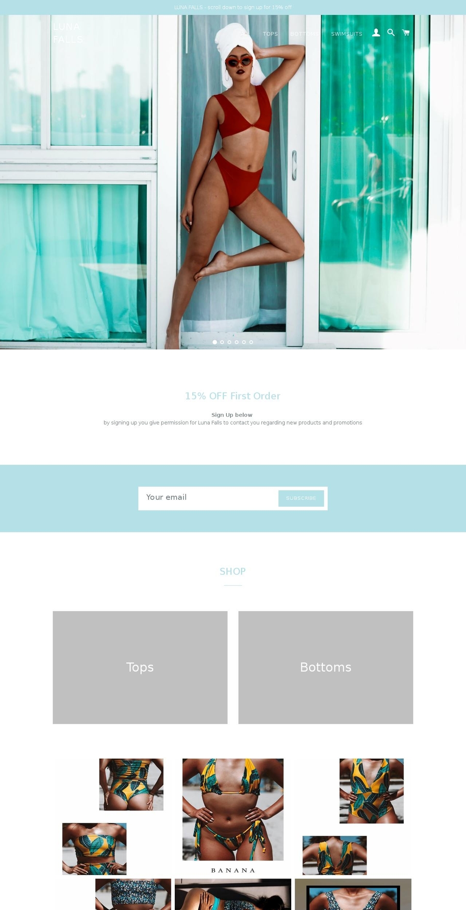lunafalls.com — Shopify storefront screenshot