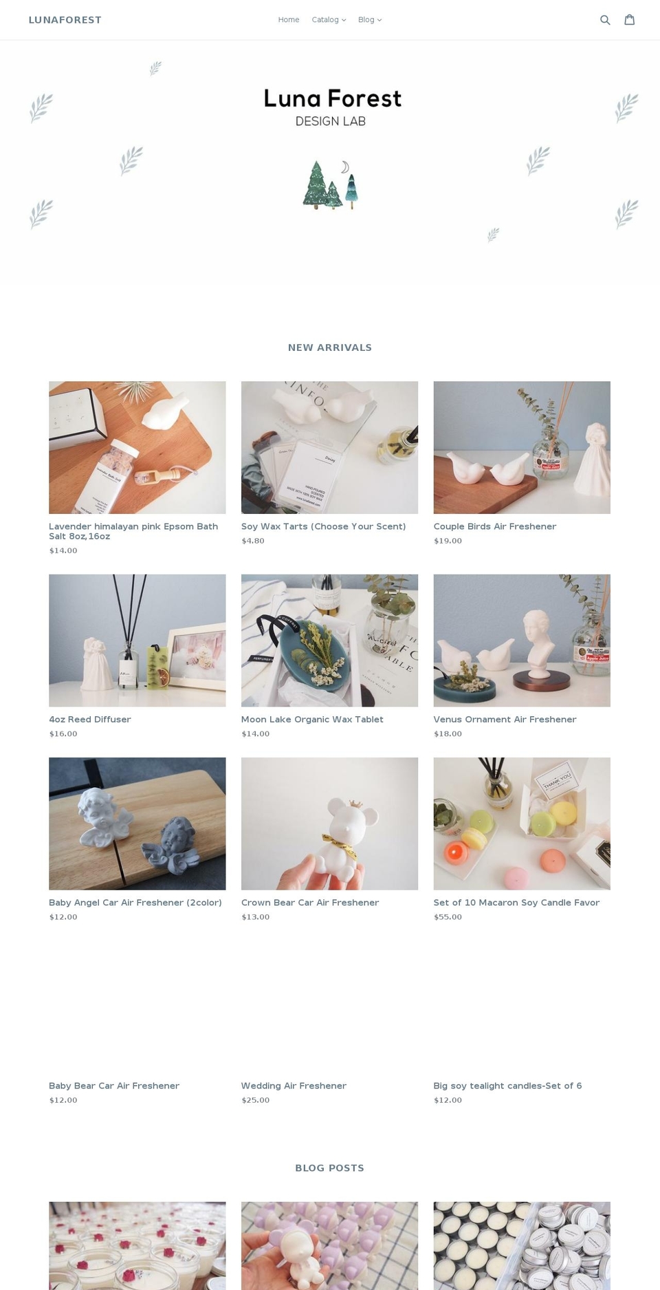 lunaforest.com shopify website screenshot