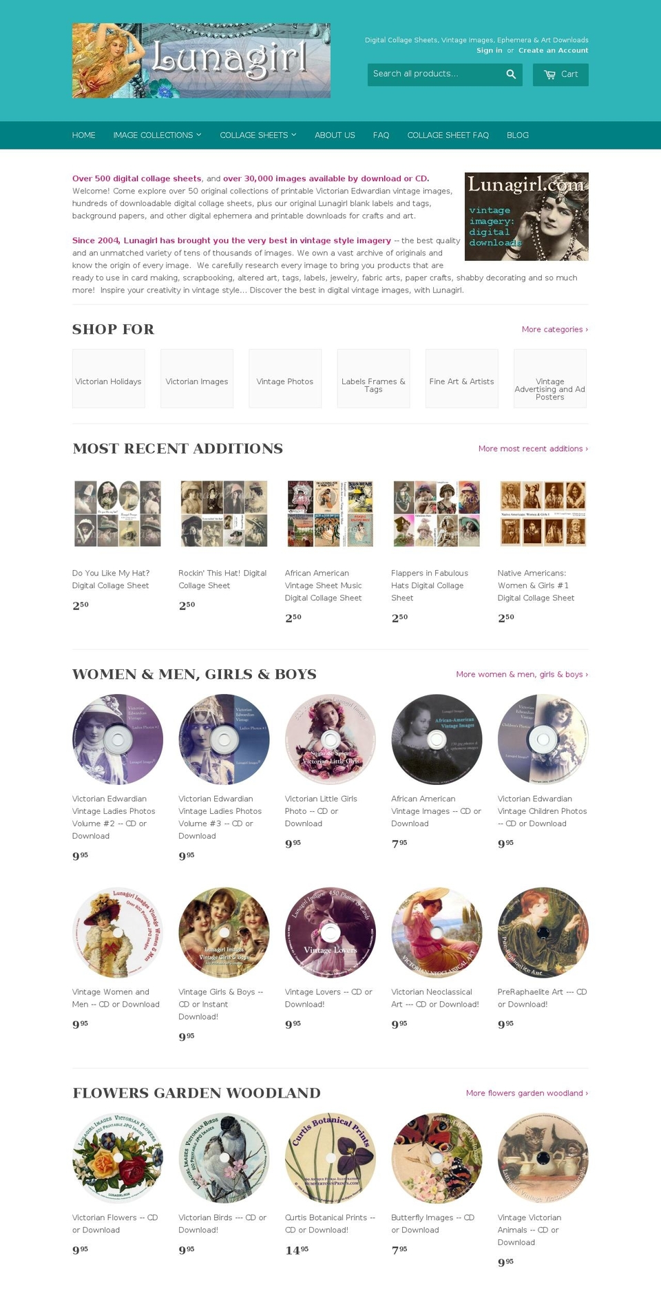 lunagirl.com shopify website screenshot