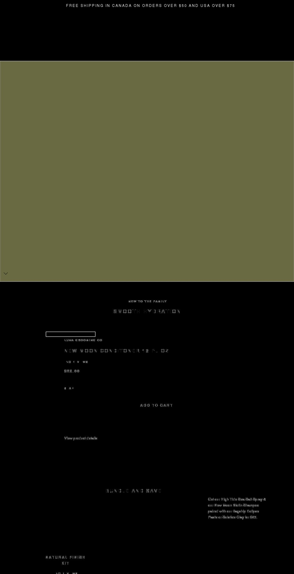 lunagroomingco.com shopify website screenshot