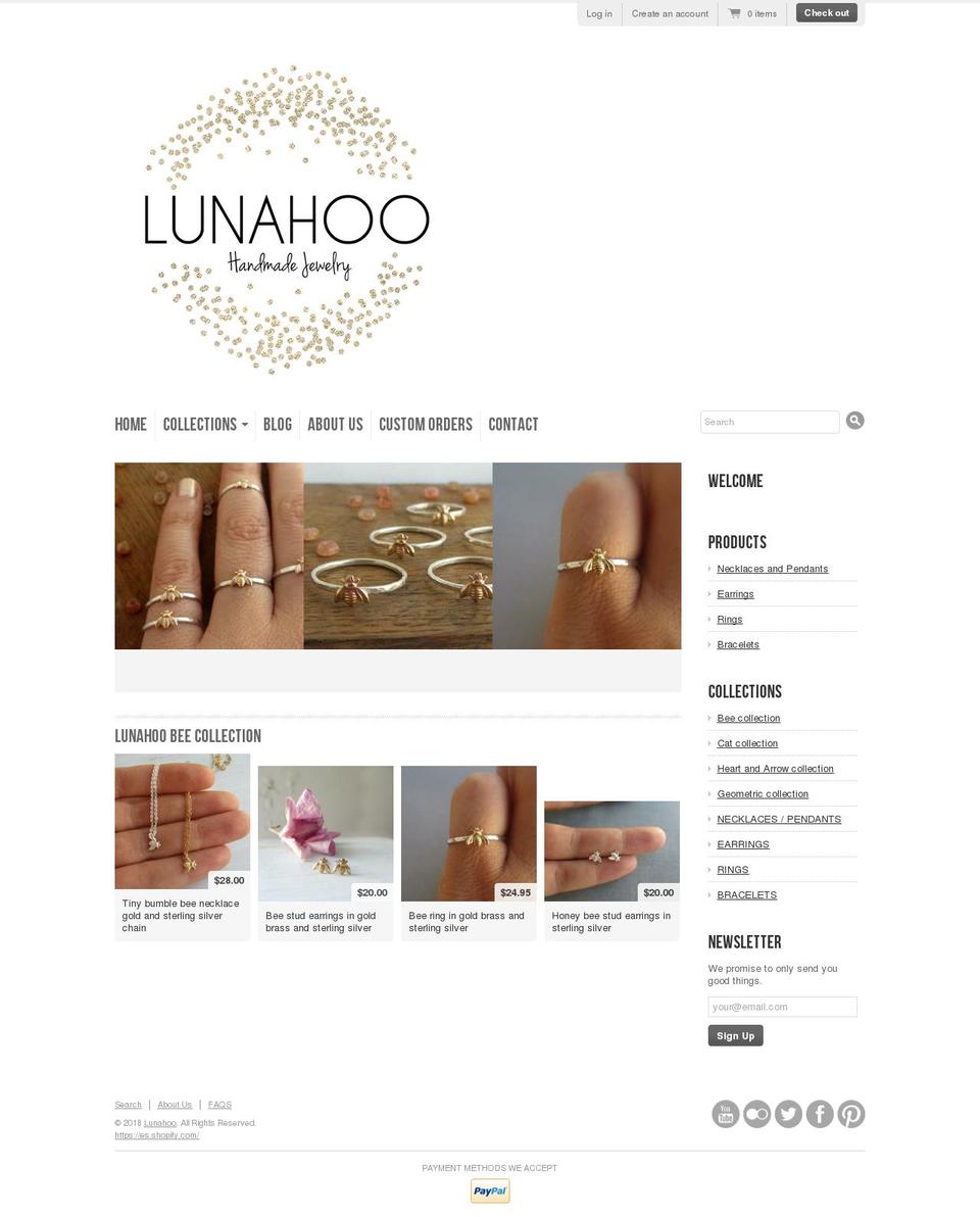 lunahoo.com — Shopify storefront screenshot