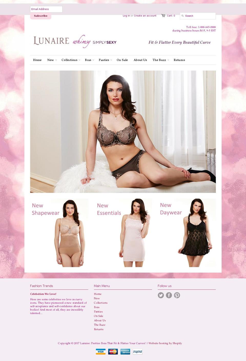 lunairebras.com shopify website screenshot