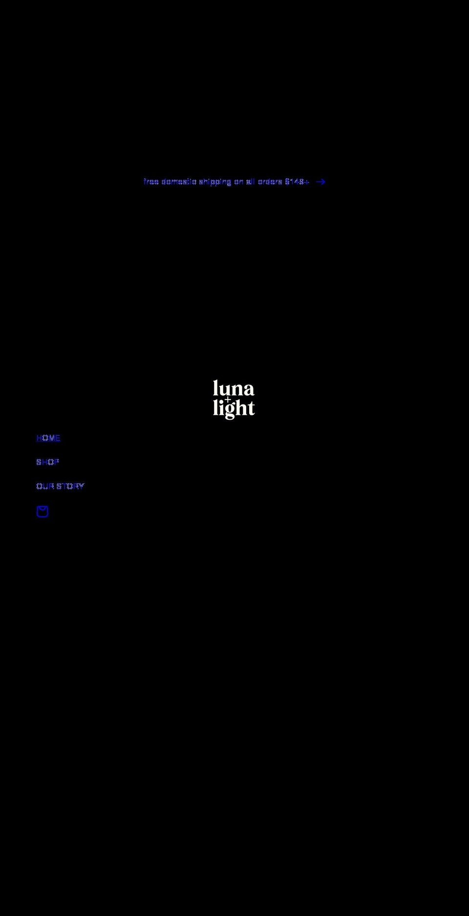 lunalightco.com shopify website screenshot