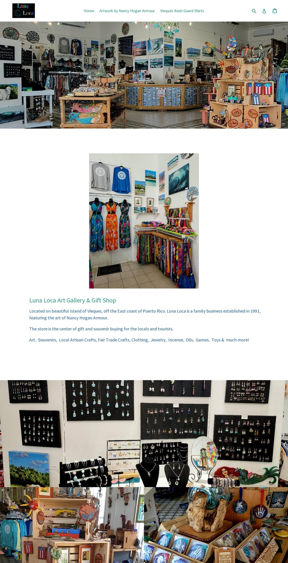lunalocavieques.com shopify website screenshot