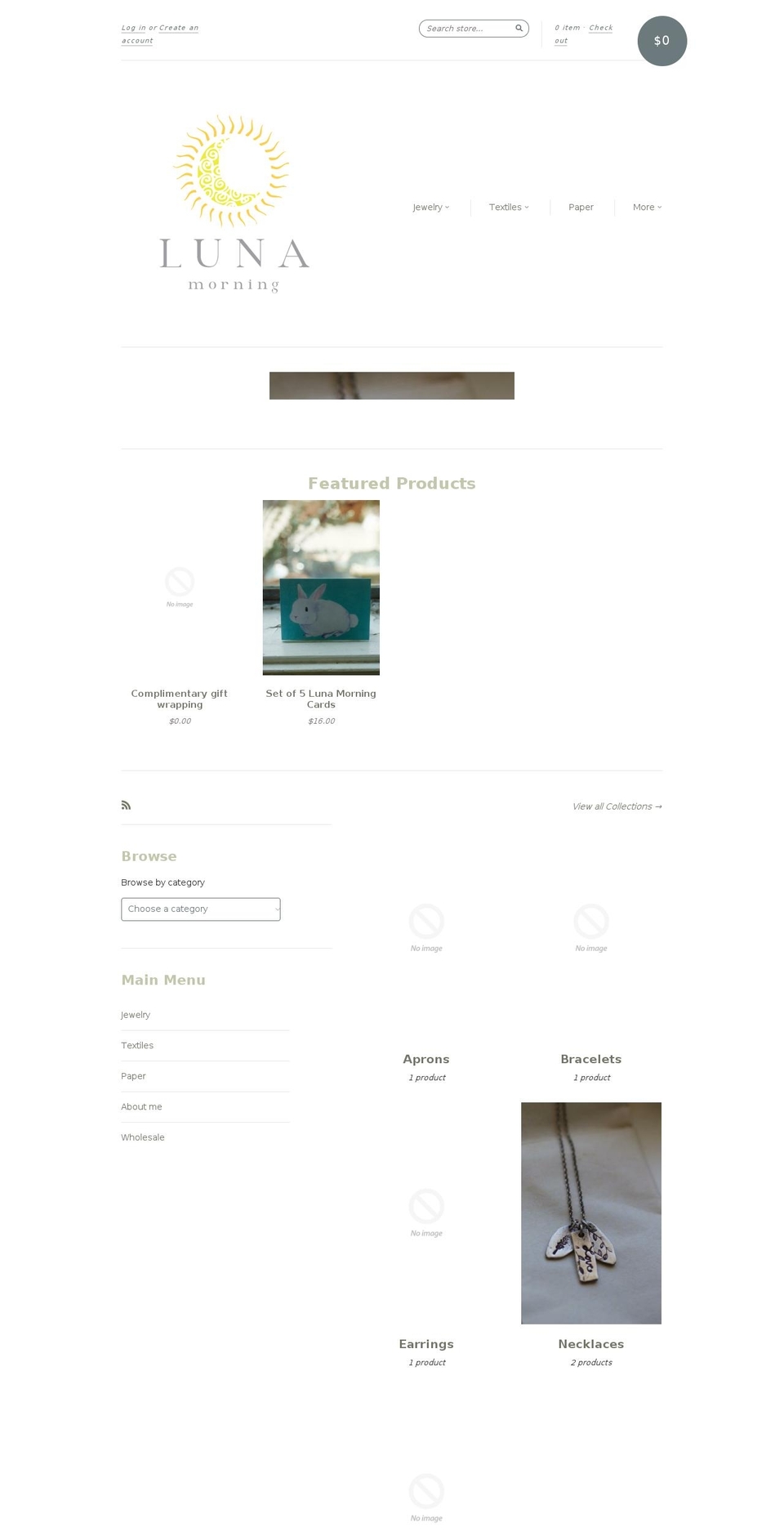 lunamorning.com shopify website screenshot