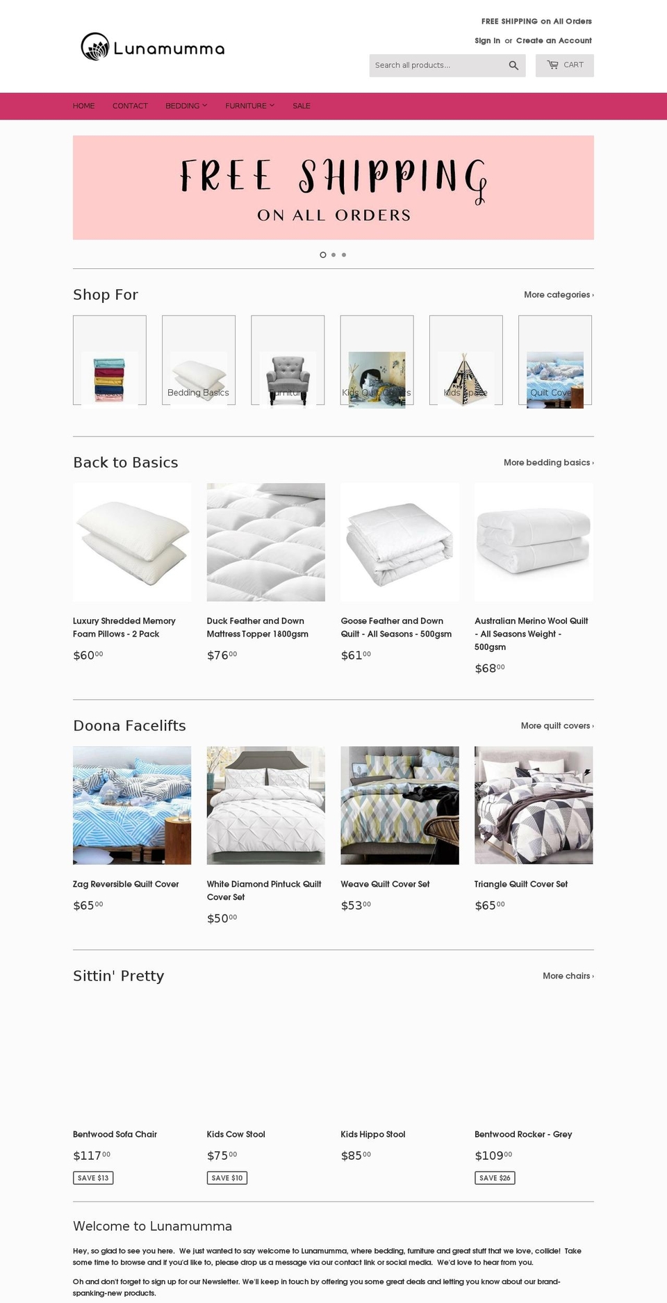 lunamumma.com shopify website screenshot
