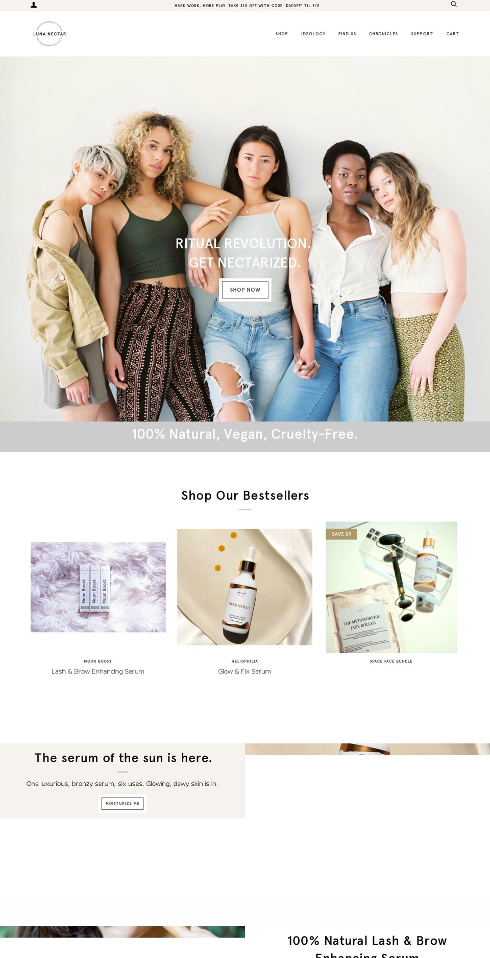 lunanectar.com shopify website screenshot