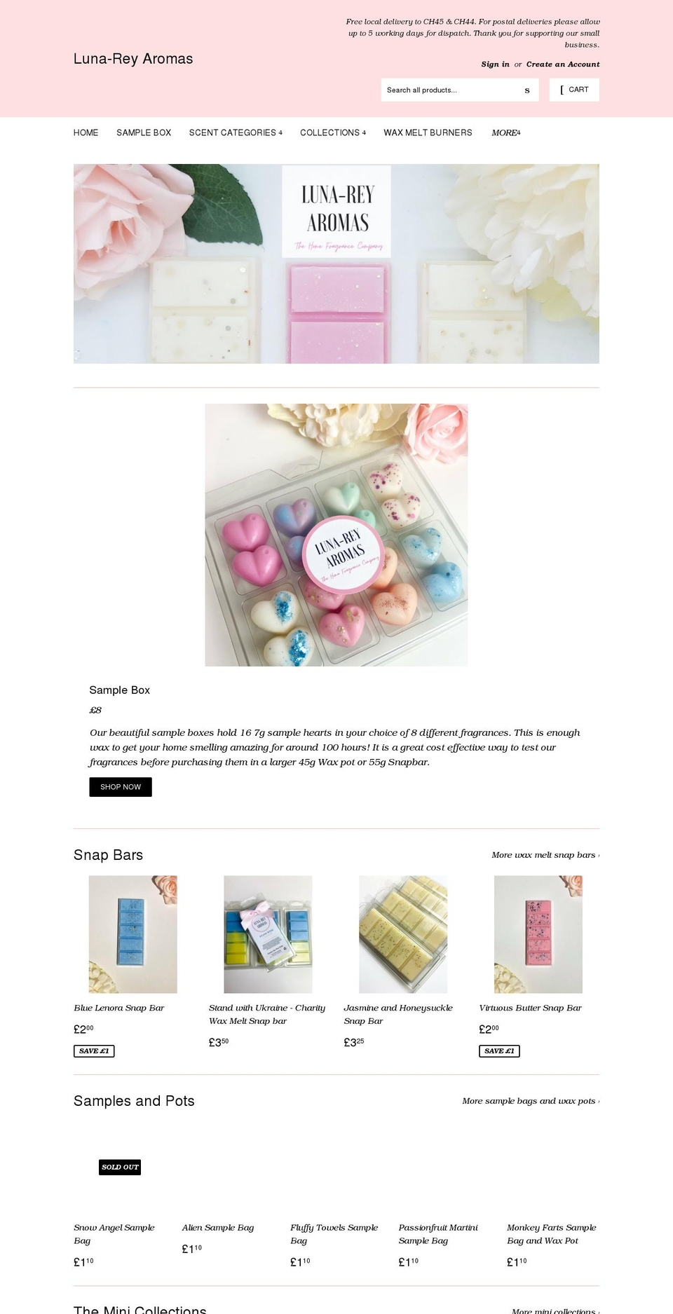 lunareyaromas.com shopify website screenshot