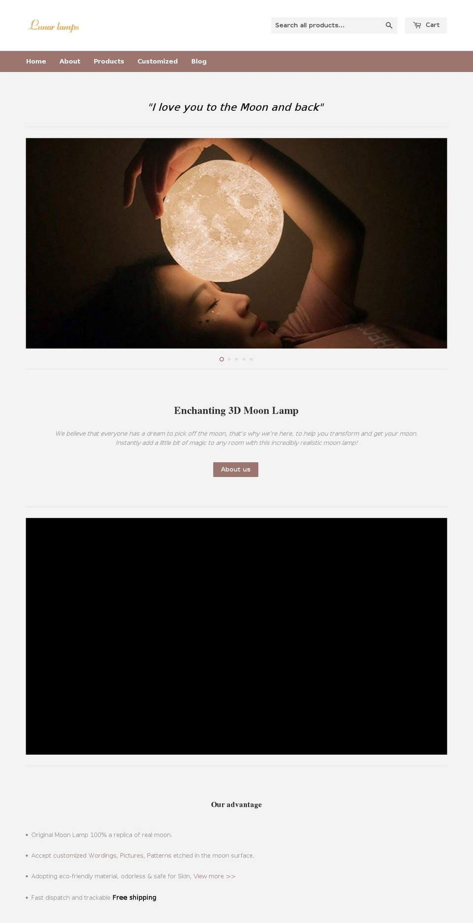 lunarlamps.com shopify website screenshot