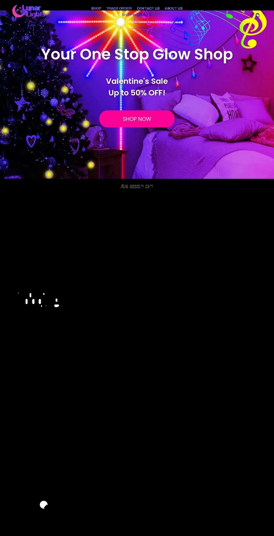 lunarlights.com shopify website screenshot